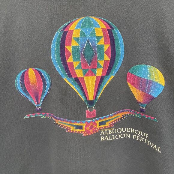 VTG Albuquerque Balloon Festival Sweatshirt Fruit Of The Loom XXL Gray Blue - Picture 1 of 7